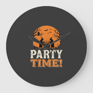 Halloween Feest Tijd Heks Ketel Ontwerp_1 Grote Klok