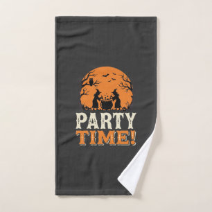 Halloween Feest Tijd Heks Ketel Ontwerp_1 Handdoek