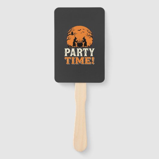 Halloween Feest Tijd Heks Ketel Ontwerp_1 Handwaaier (Voorkant)