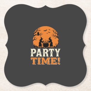 Halloween Feest Tijd Heks Ketel Ontwerp_1 Kartonnen Onderzetters