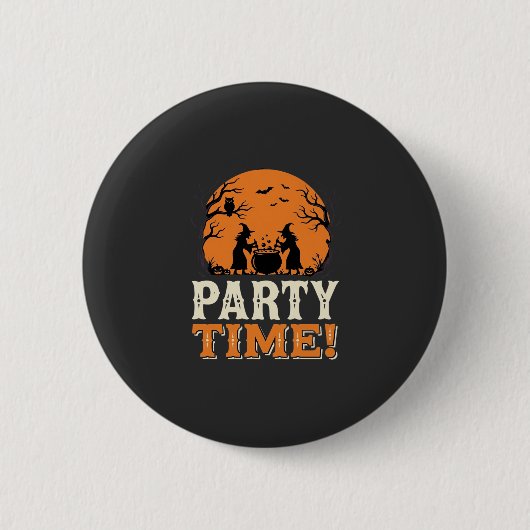 Halloween Feest Tijd Heks Ketel Ontwerp_1 Ronde Button 5,7 Cm (Voorkant)