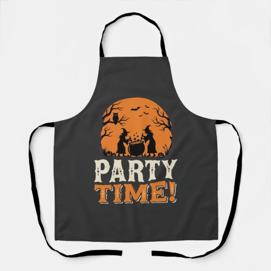 Halloween Feest Tijd Heks Ketel Ontwerp_1 Schort (Voorkant)
