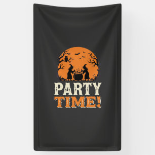Halloween Feest Tijd Heks Ketel Ontwerp_1 Spandoek