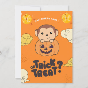 Halloween Feest Trick Or Treat Aap Pomp Holid Feestdagenkaart