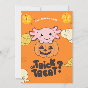 Halloween Feest Trick Or Treat Axolotl Pompoen Hol Feestdagenkaart