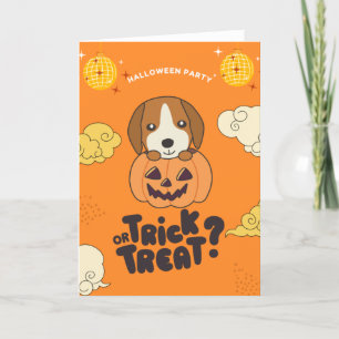 Halloween Feest Trick Or Treat Beagle Pompoen Vaka Feestdagen Kaart