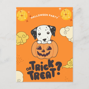 Halloween Feest Trick Or Treat Dalmatian Pompoen H Feestdagenkaart