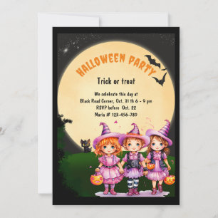Halloween feest Trick or treat Kaart