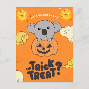 Halloween Feest Trick Or Treat Koala Pompoen Vakan Feestdagenkaart