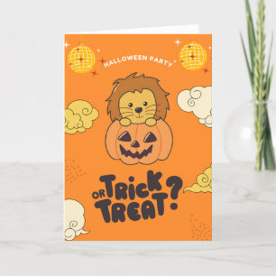 Halloween Feest Trick Or Treat Leeuw Pompoen Vakan Feestdagen Kaart