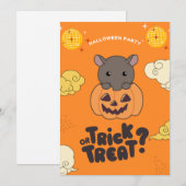 Halloween Feest Trick Or Treat Tapier Pompoen Fees Feestdagenkaart (Voorkant / Achterkant)