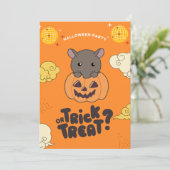 Halloween Feest Trick Or Treat Tapier Pompoen Fees Feestdagenkaart (Staand voorkant)