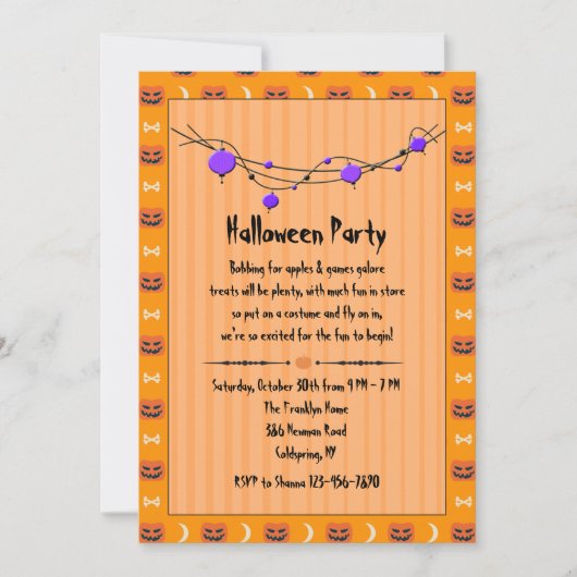 Halloween Feest Uitnodiging (Voorkant)
