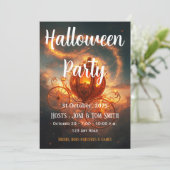 Halloween-feest uitnodiging | Elegante Pompoen Kaa (Staand voorkant)
