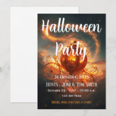 Halloween-feest uitnodiging | Elegante Pompoen Kaa (Voorkant / Achterkant)