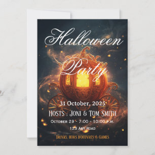 Halloween-feest uitnodiging Elegante Pompoenkaar
