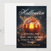 Halloween-feest uitnodiging | Elegante Pompoenkaar (Voorkant / Achterkant)