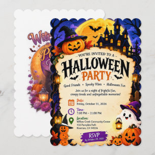 Halloween-feest uitnodiging – Griezelen & Kleurrij