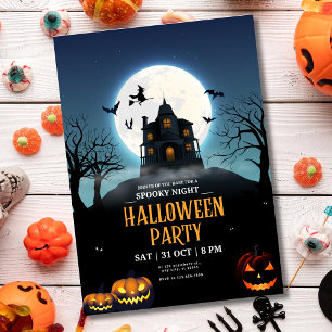 Halloween-feest uitnodiging, Griezelnacht Hallowee Kaart