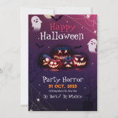 Halloween-feest uitnodiging, Horror-feest Hallowee Kaart (Voorkant)