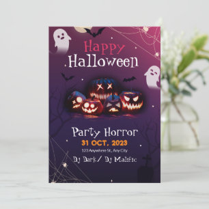 Halloween-feest uitnodiging, Horror-feest Hallowee Kaart