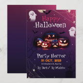 Halloween-feest uitnodiging, Horror-feest Hallowee Kaart (Voorkant / Achterkant)