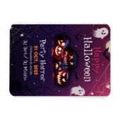Halloween-feest uitnodiging, Horror-feest Hallowee Magneet (Horizontaal)