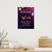 Halloween-feest uitnodiging, Horror-feest Hallowee Poster (Keuken)