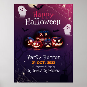 Halloween-feest uitnodiging, Horror-feest Hallowee Poster