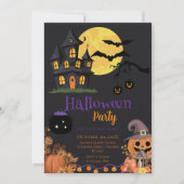 Halloween-feest uitnodiging met schedels (Voorkant)