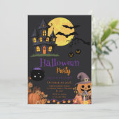 Halloween-feest uitnodiging met schedels (Staand voorkant)