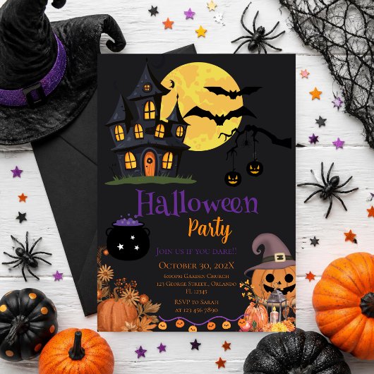 Halloween-feest uitnodiging met schedels