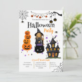 Halloween-feest uitnodiging met schedels (Staand voorkant)