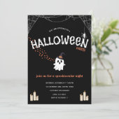 Halloween-feest uitnodiging | Schattig spookachtig (Staand voorkant)