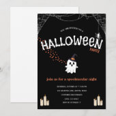 Halloween-feest uitnodiging | Schattig spookachtig (Voorkant / Achterkant)