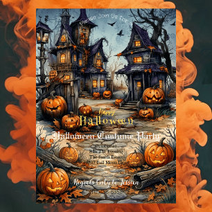 Halloween Feest Uitnodiging Spookhuis Villa
