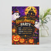 Halloween-feest uitnodiging template | Premium Spu (Staand voorkant)