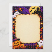 Halloween-feest uitnodiging template | Premium Spu (Achterkant)