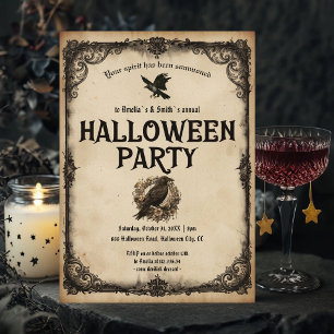 Halloween-feest uitnodiging   Vintage Gotische Raa