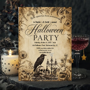 Halloween-feest uitnodiging Vintage Gotische Raa