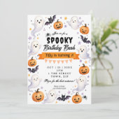 Halloween feest verjaardagsfeest uitnodiging (Staand voorkant)