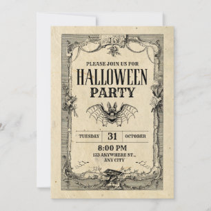 Halloween Feest Vintage Gotische Uitnodiging