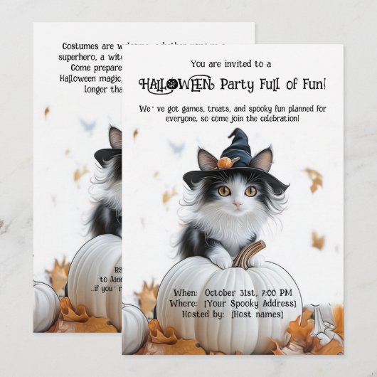 🐈‍⬛Halloween feest vol plezier Kaart (Voorkant / Achterkant)