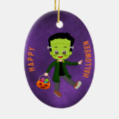Halloween Feest voor Kids Frankenstein Keramisch Ornament (Achterkant)