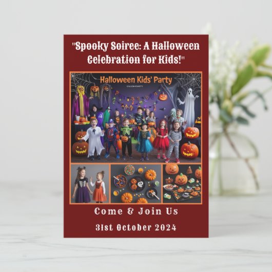 Halloween feest voor kinderen kaart (Staand voorkant)