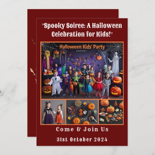 Halloween feest voor kinderen kaart (Voorkant / Achterkant)