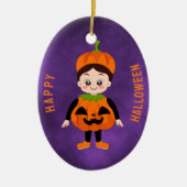 Halloween Feest voor Kinderen Pompoen Keramisch Ornament (Voorkant)