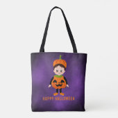 Halloween Feest voor Kinderen Pompoen Tote Bag (Achterkant)