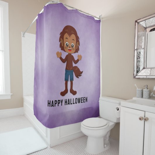 Halloween Feest voor Kinderen Weerwolf Douchegordijn (In situ)