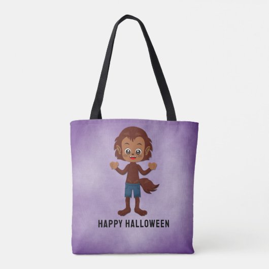 Halloween Feest voor Kinderen Weerwolf Tote Bag (Achterkant)